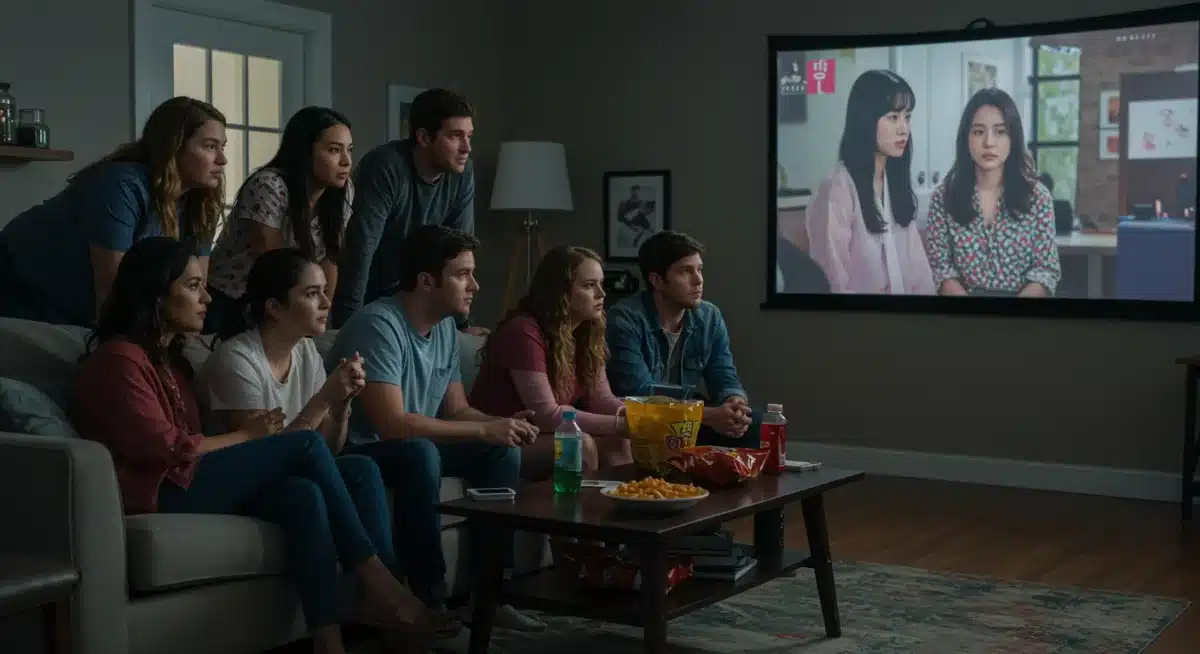 American viewers engaged in watching a K-drama, reflecting growing cultural understanding.