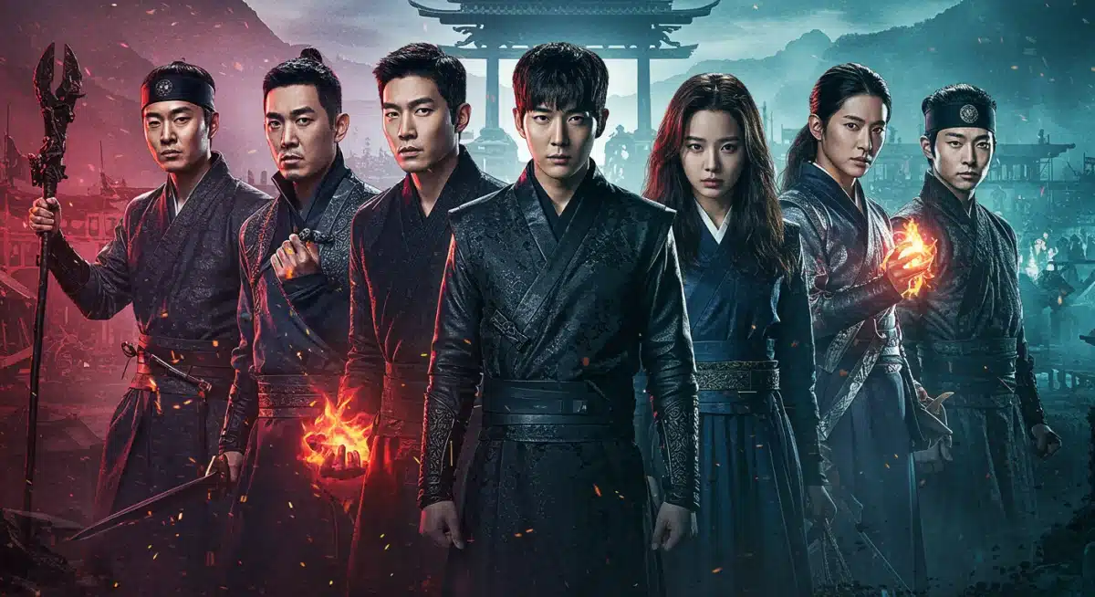 Diverse supernatural K-drama characters with urban and folklore background