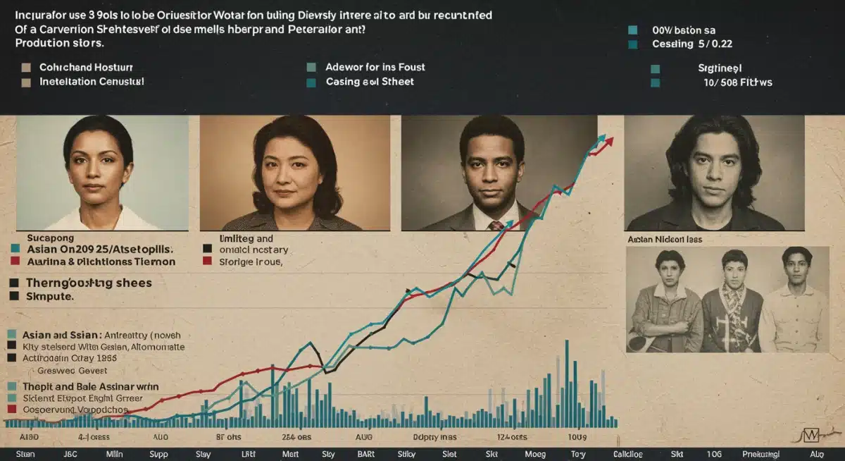 Statistical chart showing increased diversity in US media casting influenced by K-dramas