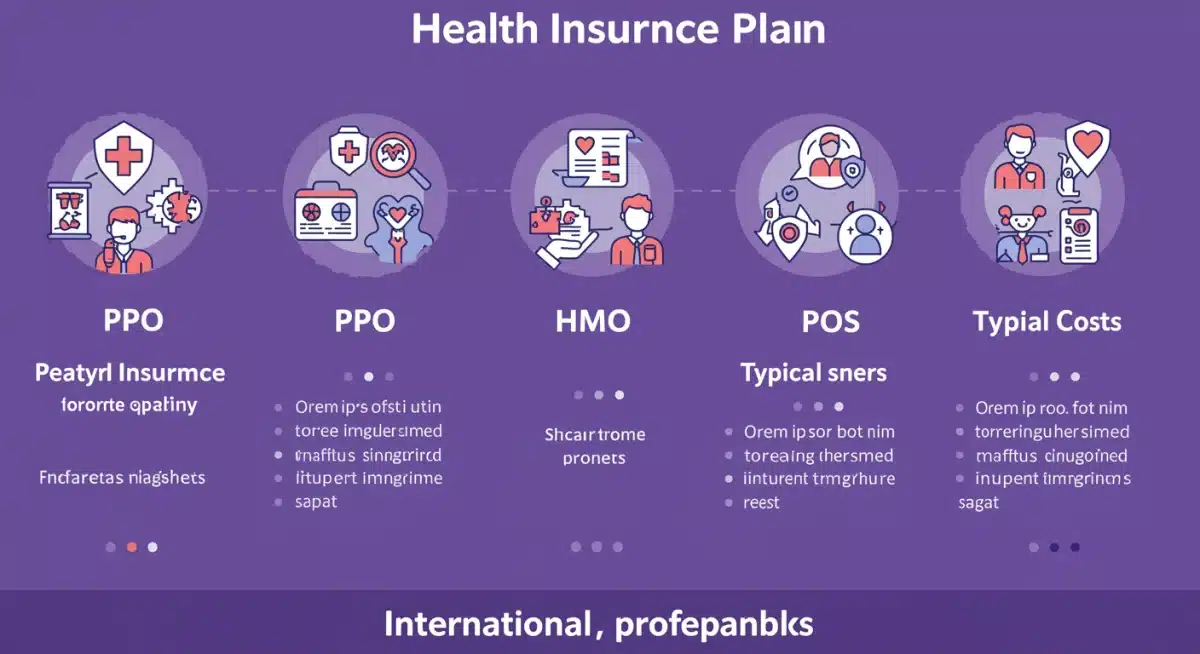 Infographic detailing different health insurance plan types and their benefits for K-drama professionals