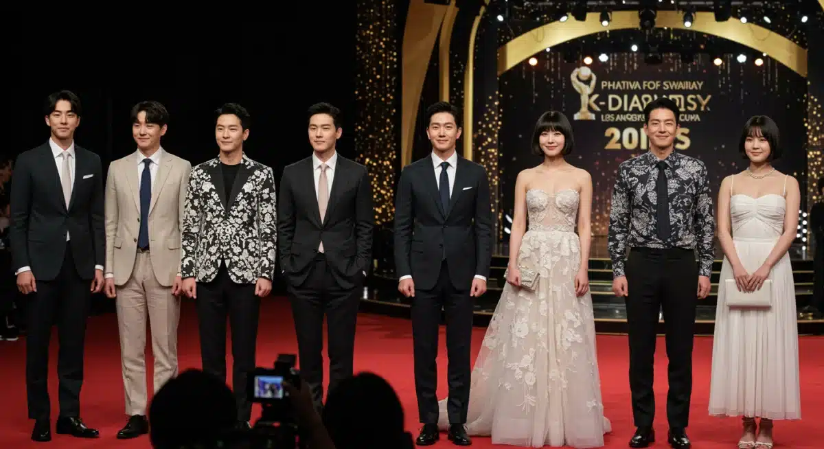 K-Drama actors on red carpet at US awards ceremony