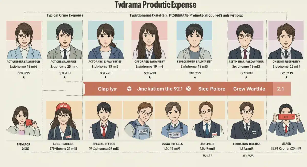 Infographic detailing K-drama production cost breakdown by category