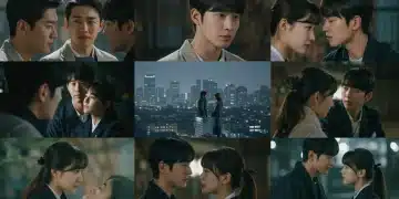 Iconic scenes from K-drama melodramas depicting intense romance, dramatic tension, and emotional depth, reflecting timeless narrative tropes.