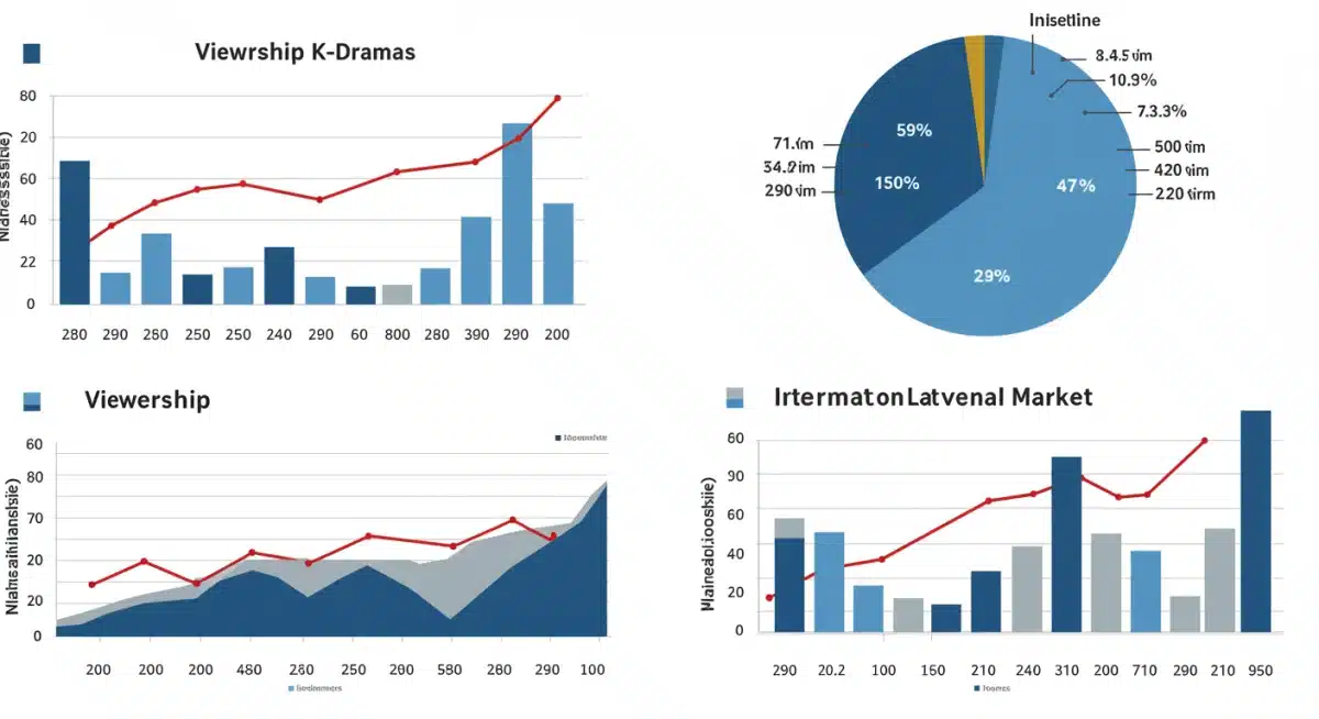 Chart depicting K-drama international viewership growth and financial distribution across global markets in early 2025.