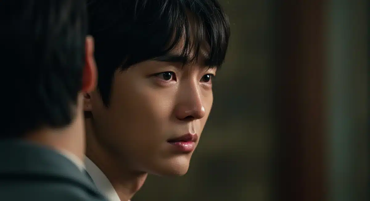 Actor portraying deep emotion in a scene from an underrated K-drama of early 2025, emphasizing character depth.