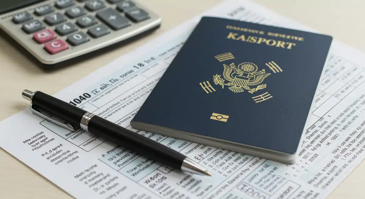 US tax form with Korean passport and calculator for K-Drama crew