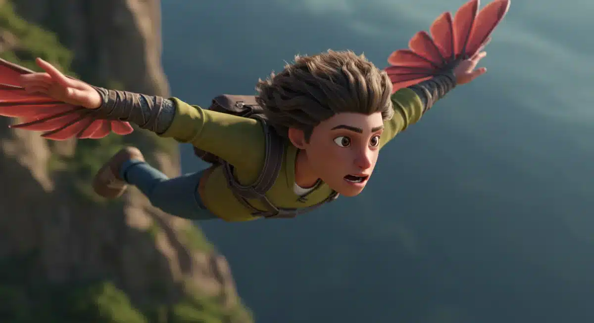 Close-up on 'Moving' K-drama character showcasing advanced visual effects in flight