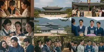 Vibrant K-drama scenes illustrating cultural exchange and impact on US viewers