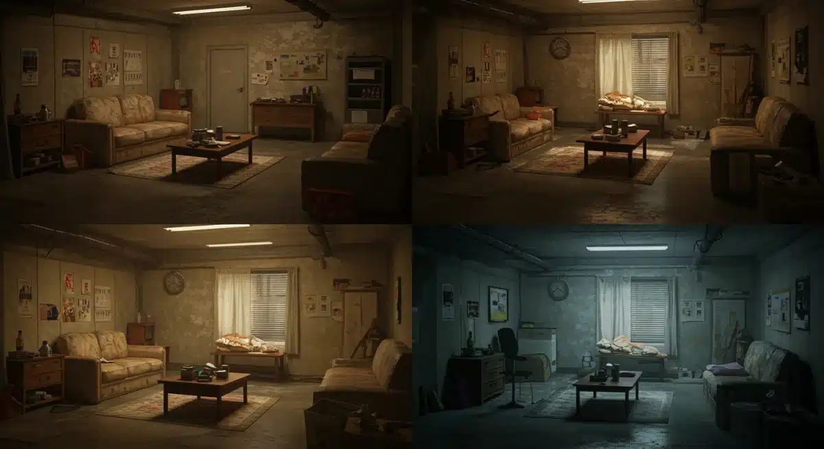 Visual comparison of film and series settings in Parasite