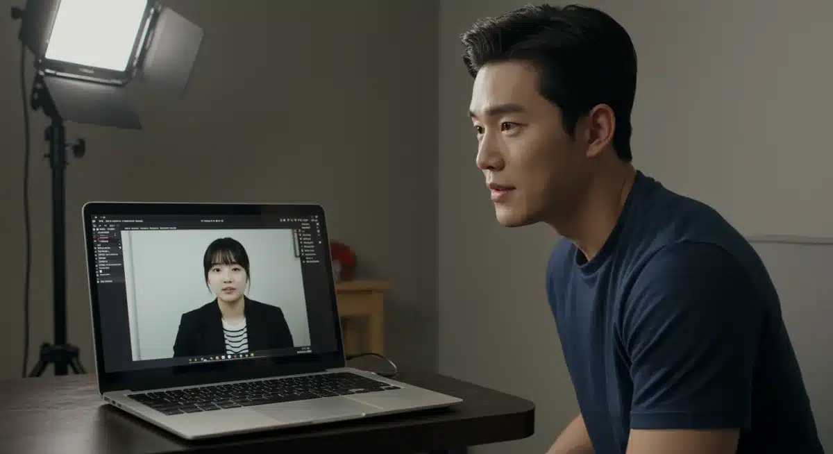 U.S. actor participating in a virtual K-Drama audition.