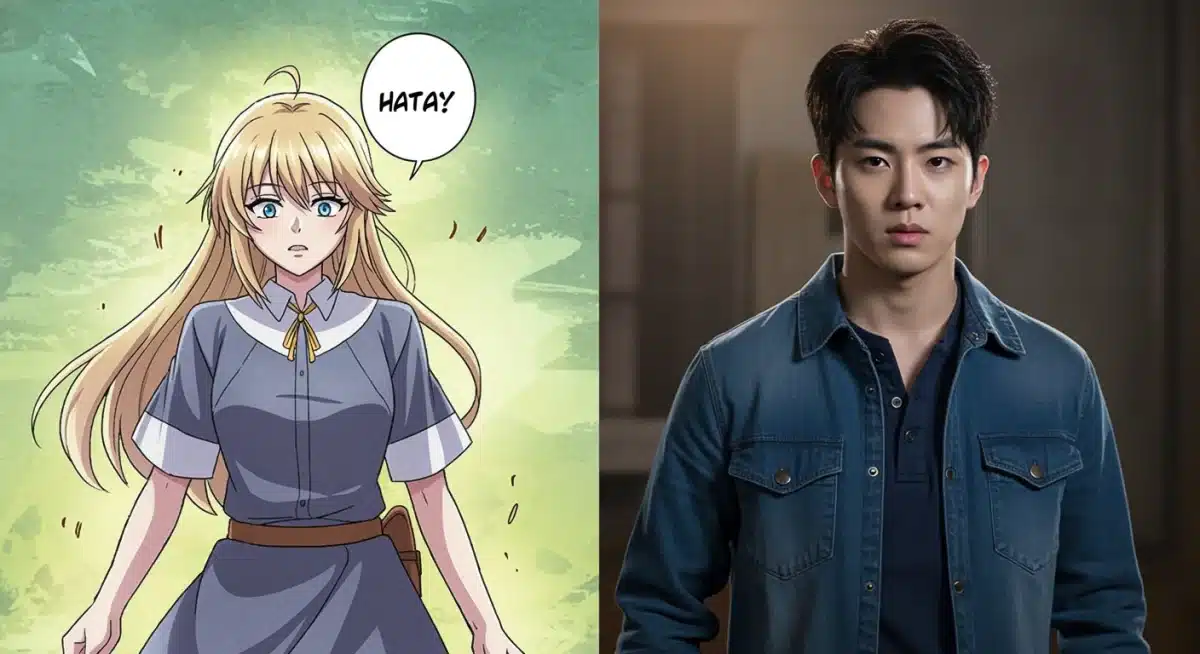 Comparison of Sweet Home webtoon panel and live-action adaptation of a character transformation