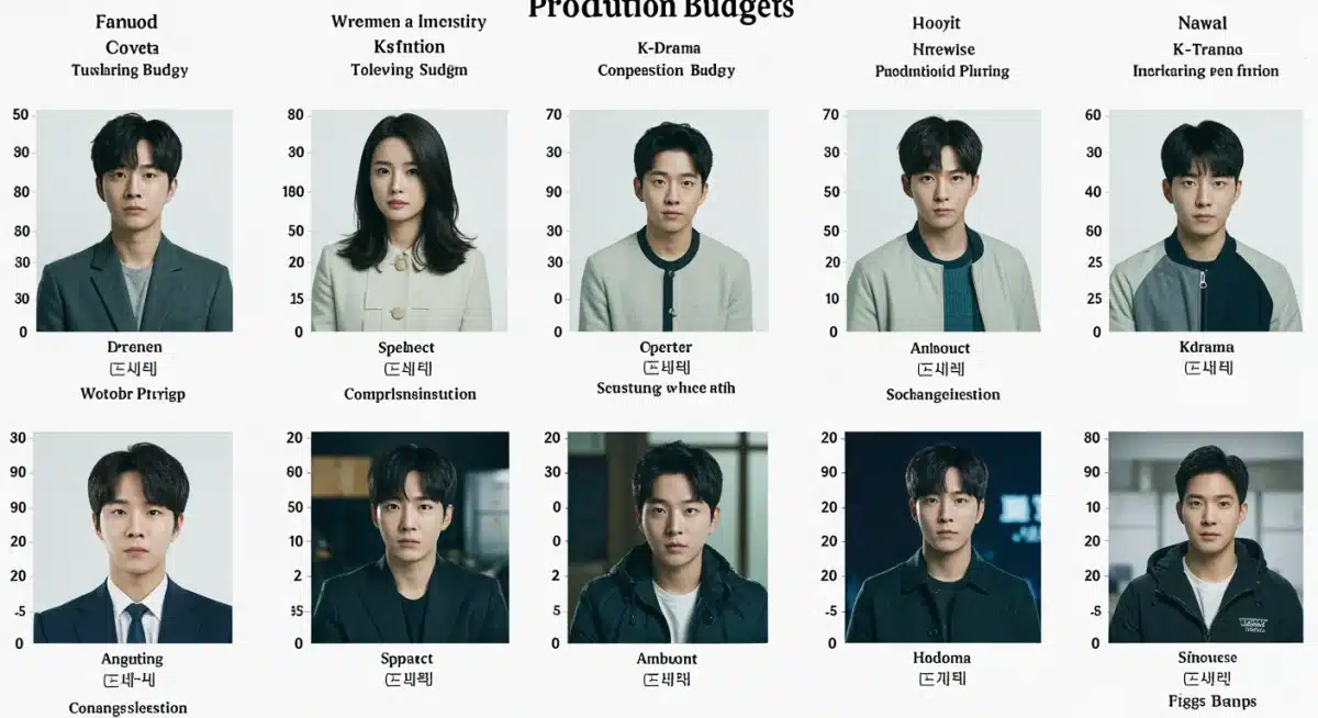 Infographic comparing K-Drama production budgets, actor compensation, and US co-production trends.