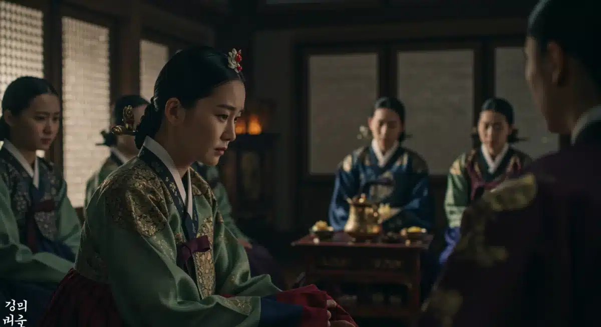 Court ladies in 'The Red Sleeve' K-drama, showcasing Joseon era costumes and palace life